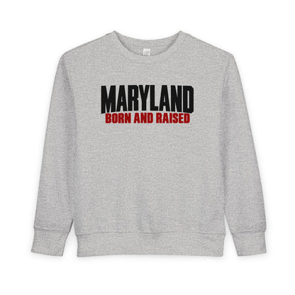 Maryland Born and Raised Modern Unisex Toddler Sweatshirt