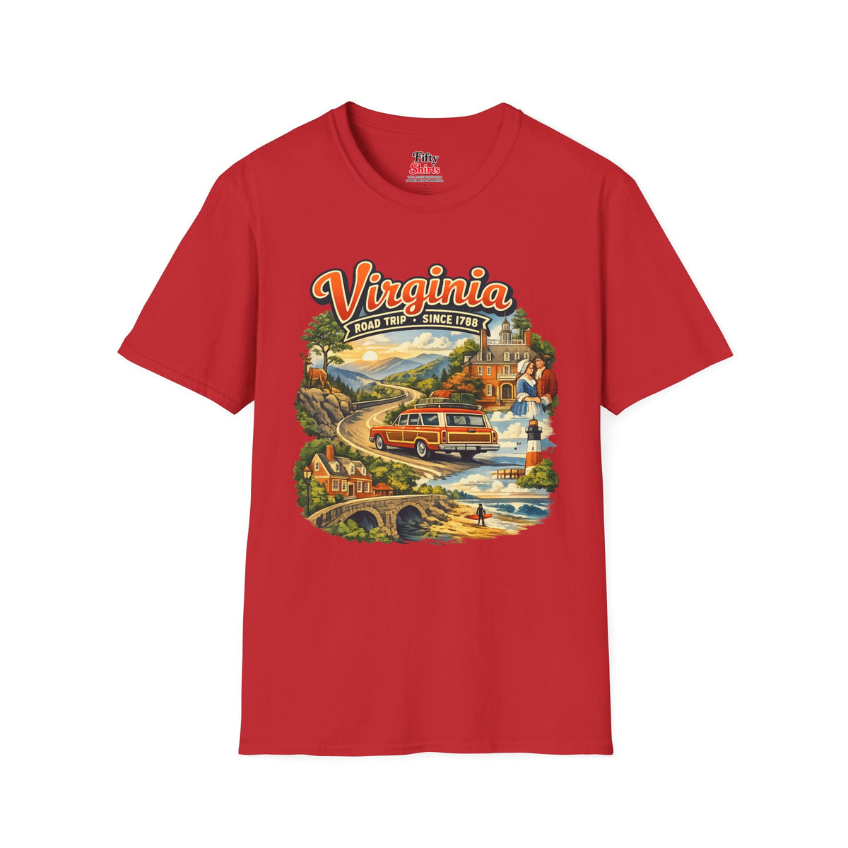 Virginia Road Trip Unisex Softstyle T Shirt State Pride Graphic Tee Collections FS03