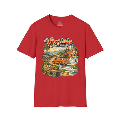 Virginia Road Trip Unisex Softstyle T Shirt State Pride Graphic Tee Collections FS03