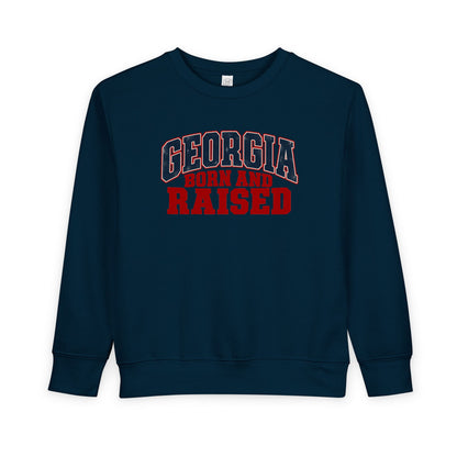 Georgia Born and Raised Rustic Southern Unisex Toddler Sweatshirt