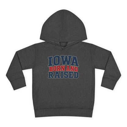Iowa Born and Raised Classic Heritage Unisex Toddler Pullover Fleece Hoodie