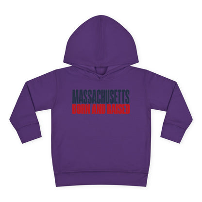 Massachusetts Born and Raised Modern Streetwear Unisex Toddler Pullover Fleece Hoodie