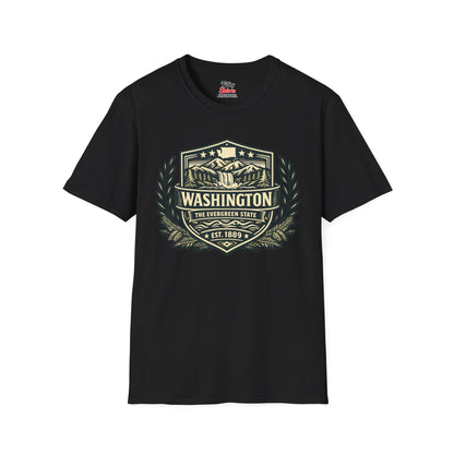 Washington Heritage Badge Unisex Softstyle T Shirt State Pride Graphic Tee Collections FS03