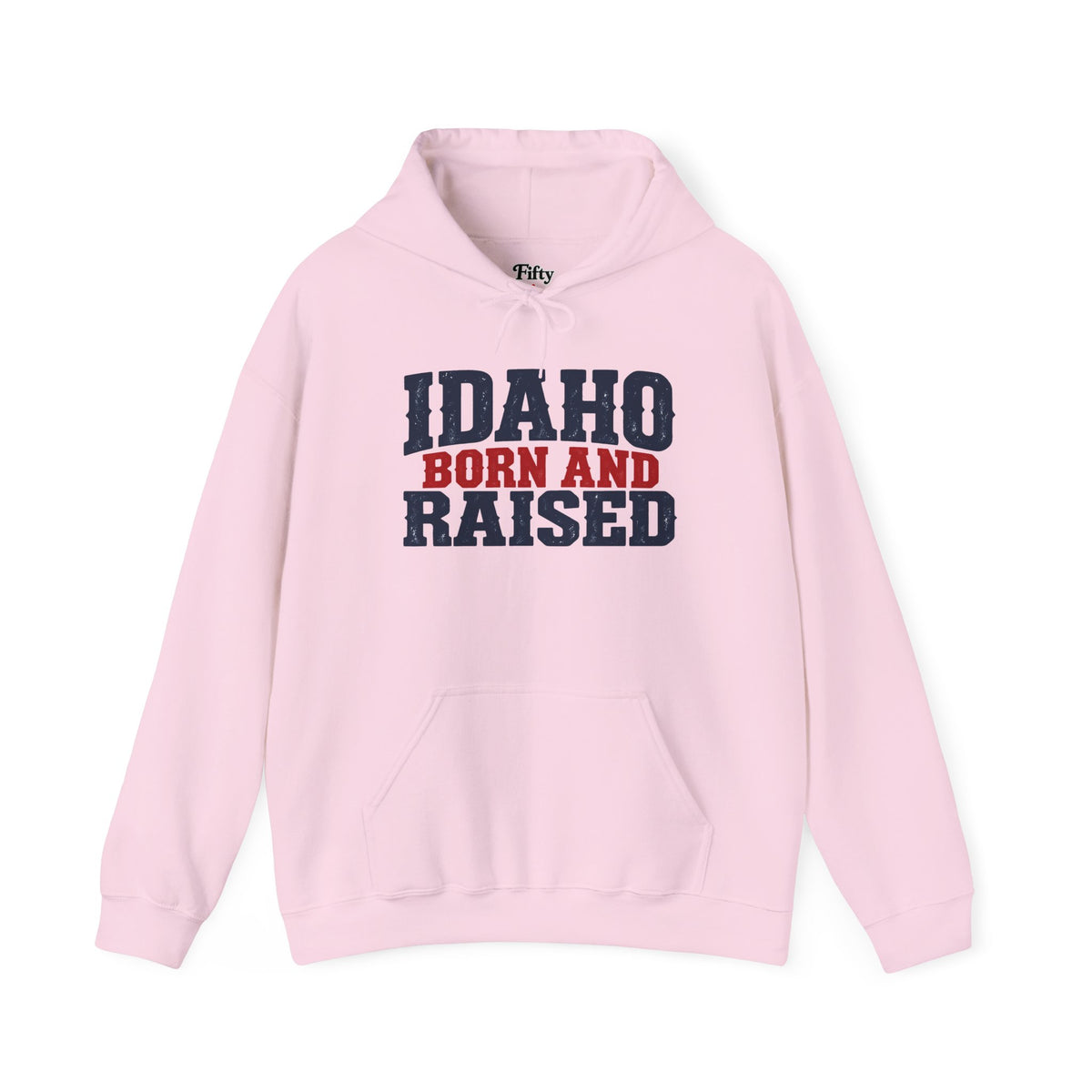 Idaho Born and Raised Bold Americana Unisex Hoodie Graphic