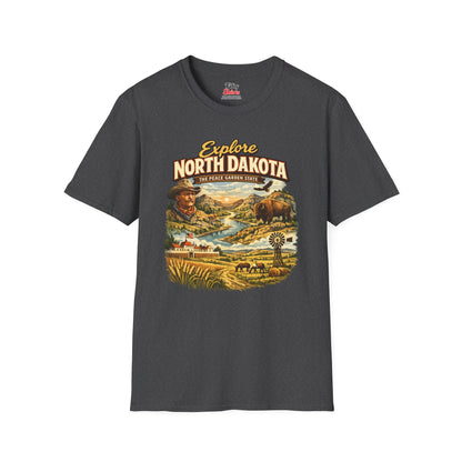 Explore North Dakota Unisex Softstyle T Shirt State Pride Graphic Tee Collections FS03