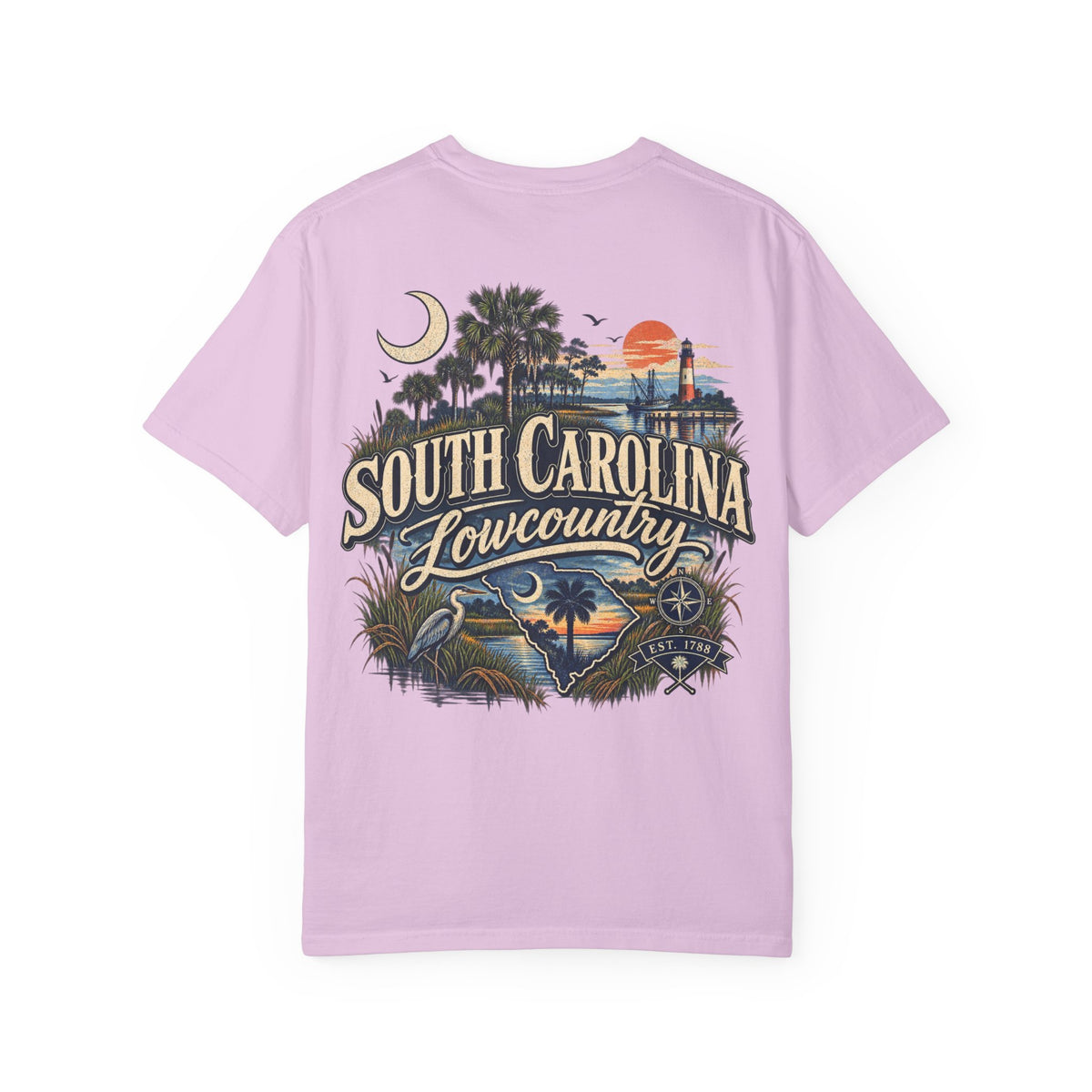South Carolina Lowcountry Unisex Comfort Color 1717 Streetwear Graphic Tee