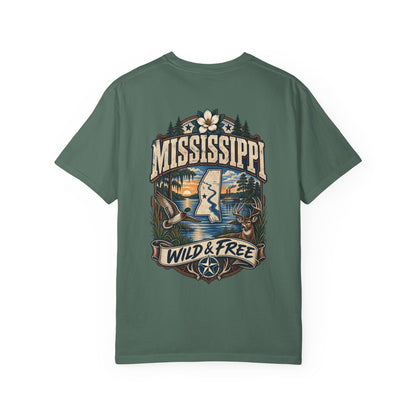 Mississippi Wild & Free Unisex Comfort Color 1717 Streetwear Graphic Tee