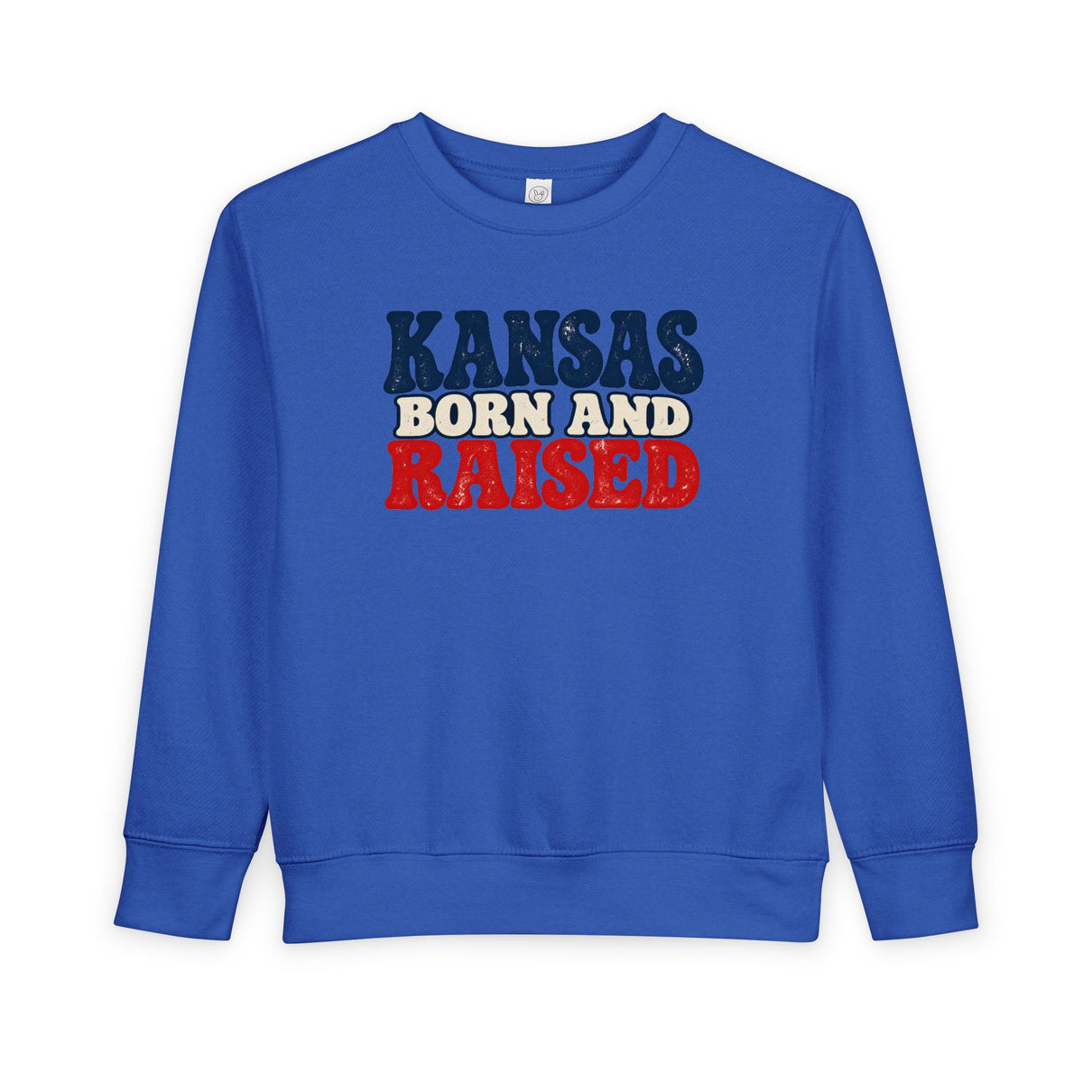 Kansas Born and Raised Retro 1970s Unisex Toddler Sweatshirt