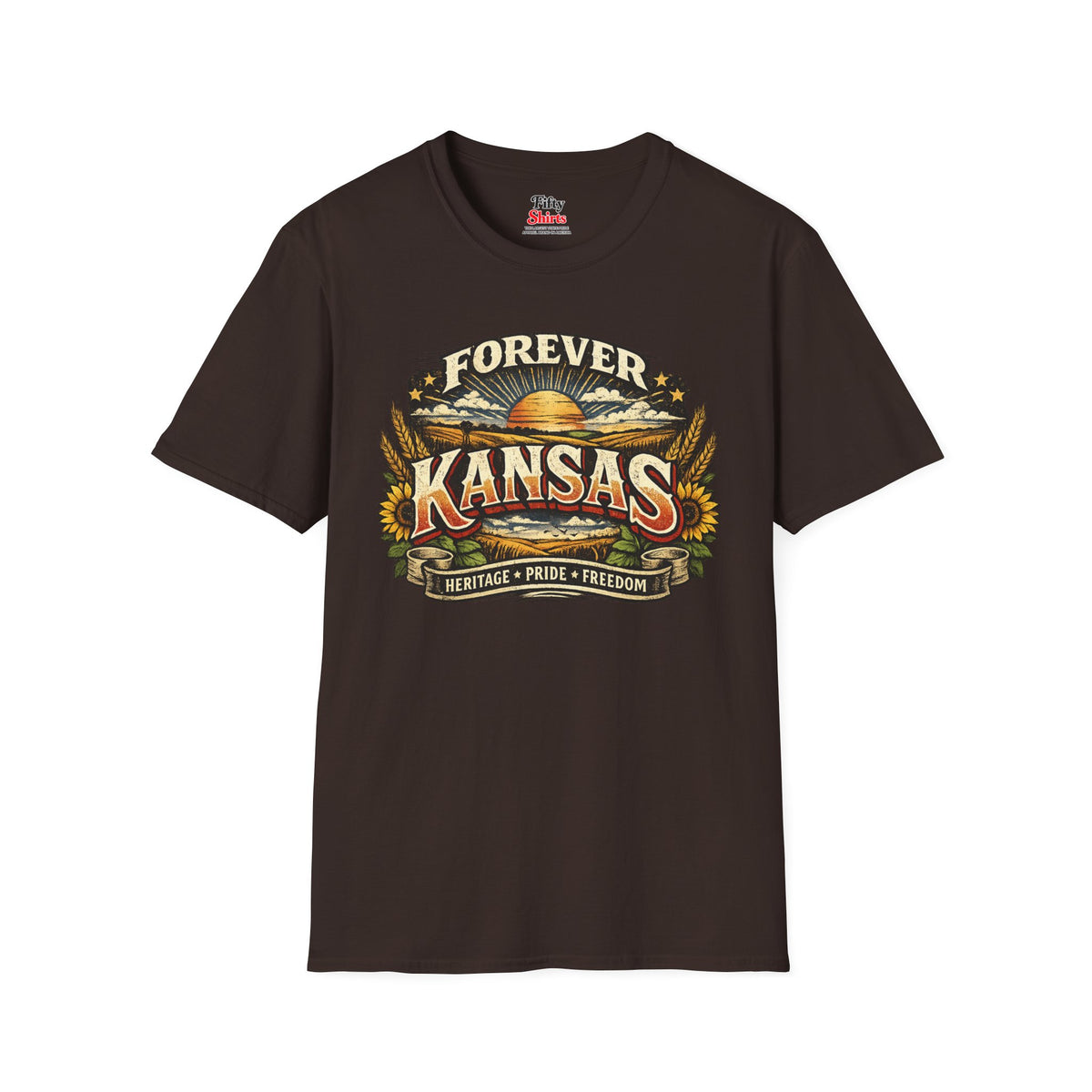 Kansas Forever Unisex Softstyle T Shirt State Pride Graphic Tee Collections FS03