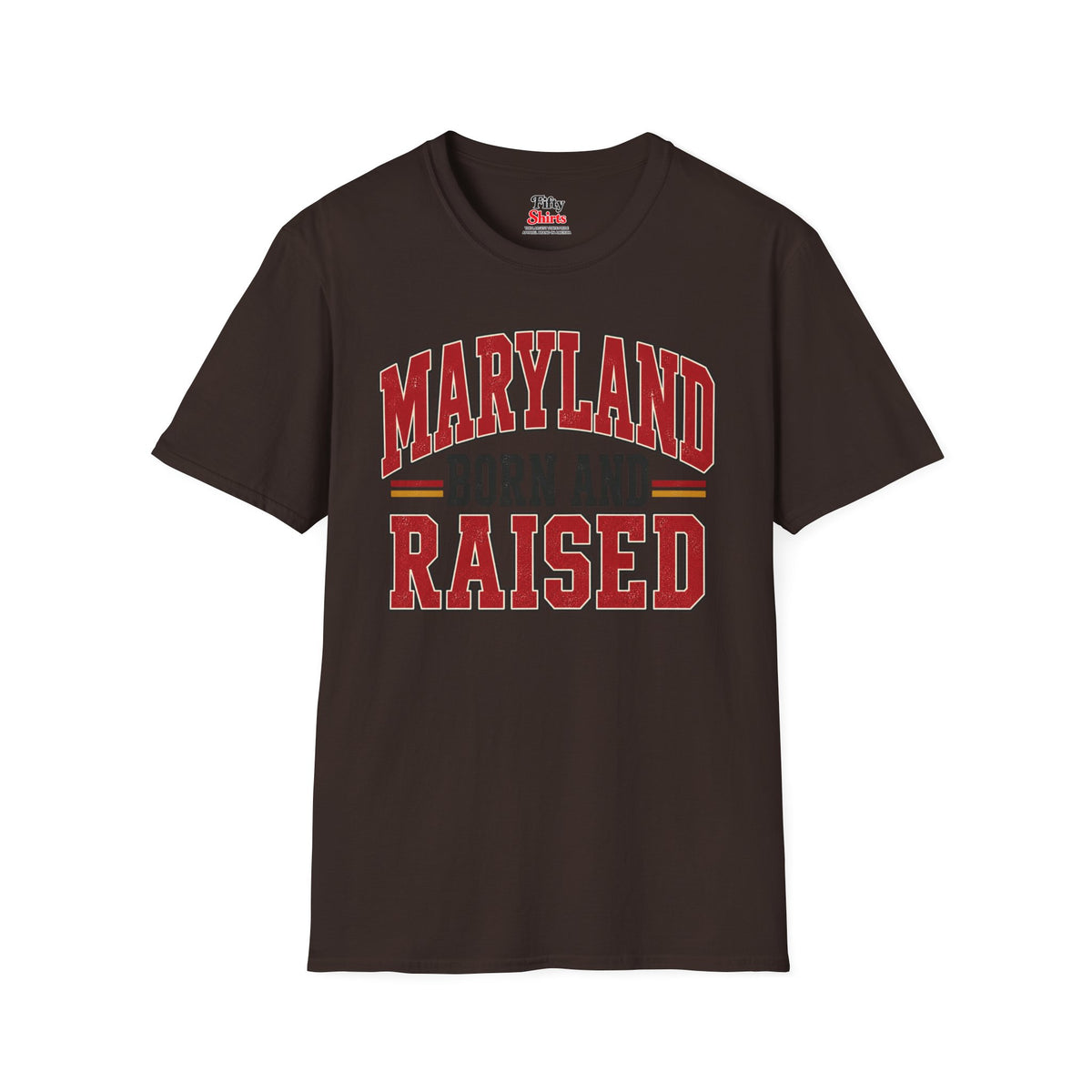 Maryland Born and Raised Unisex Softstyle T Shirt State Name Graphic Tee