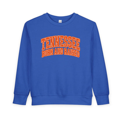 Tennessee Born and Raised Southern Collegiate Unisex Toddler Sweatshirt