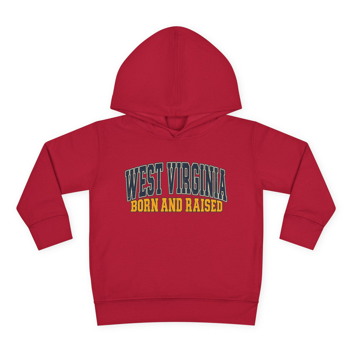 West Virginia Born and Raised Vintage Americana Unisex Toddler Pullover Fleece Hoodie