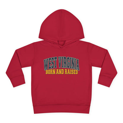 West Virginia Born and Raised Vintage Americana Unisex Toddler Pullover Fleece Hoodie