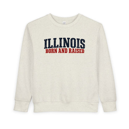 Illinois Born and Raised Midwest Americana Unisex Toddler Sweatshirt