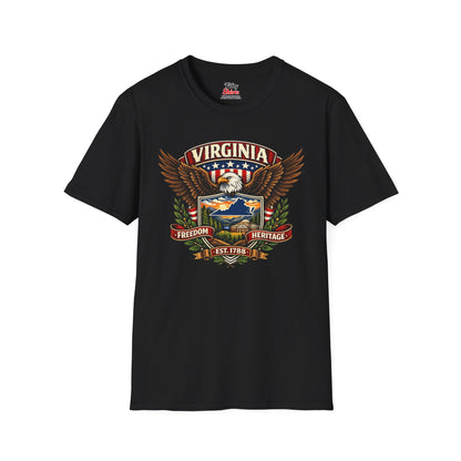 Virginia Americana Eagle Unisex Softstyle T Shirt State Pride Graphic Tee Collections FS03