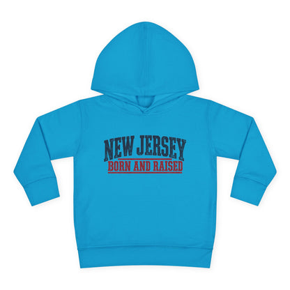 New Jersey Born and Raised Vintage Americana Unisex Toddler Pullover Fleece Hoodie
