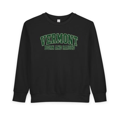 Vermont Born and Raised Classic Collegiate Unisex Toddler Sweatshirt