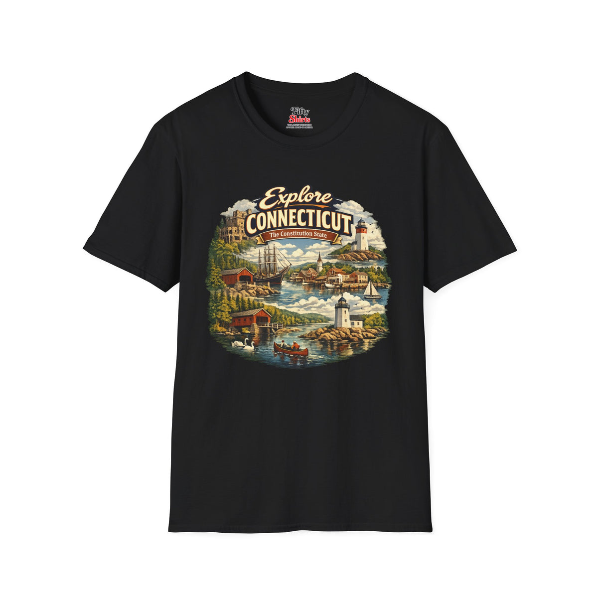 Explore Connecticut Unisex Softstyle T Shirt State Pride Graphic Tee Collections FS03
