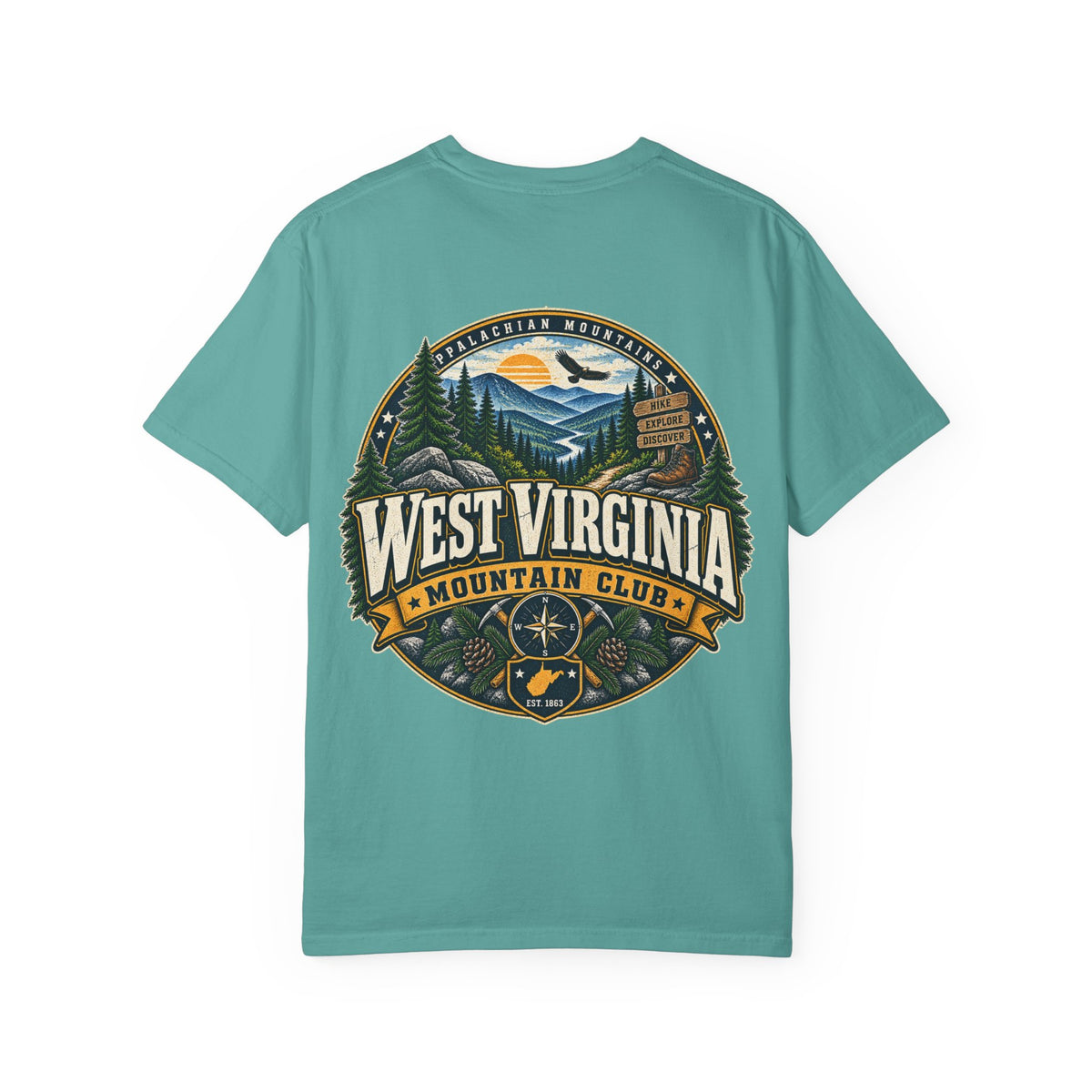 West Virginia Mountain Club Unisex Comfort Color 1717 Streetwear Graphic Tee
