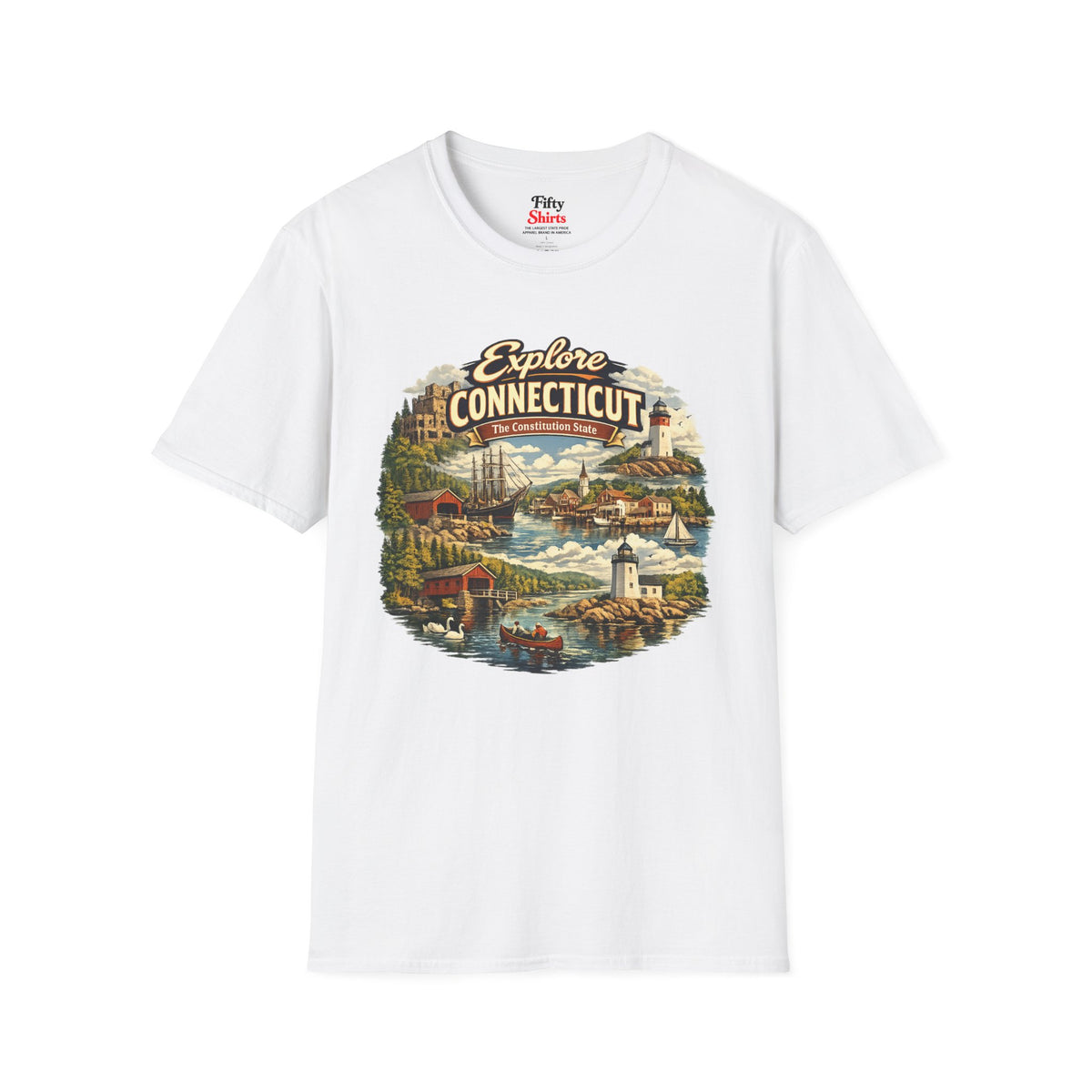 Explore Connecticut Unisex Softstyle T Shirt State Pride Graphic Tee Collections FS03