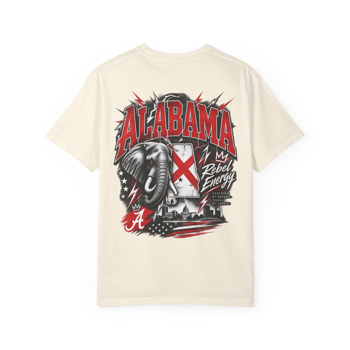 Alabama Rebel Energy Unisex Comfort Color 1717 Streetwear Graphic Tee