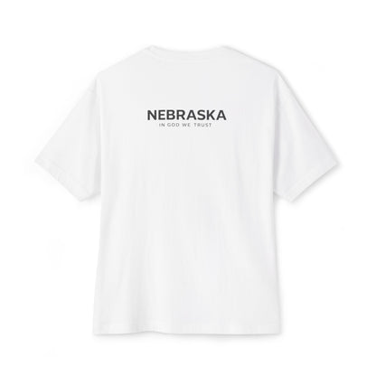 Nebraska All State In God We Trust Unisex Casual Oversized Boxy Tee