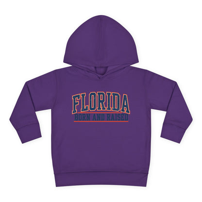 Florida Born and Raised Old-School Athletic Unisex Toddler Pullover Fleece Hoodie