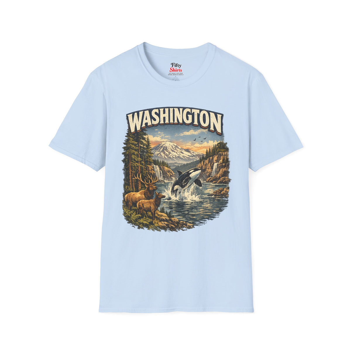 Washington Wildlife Unisex Softstyle T Shirt State Pride Graphic Tee Collections FS03