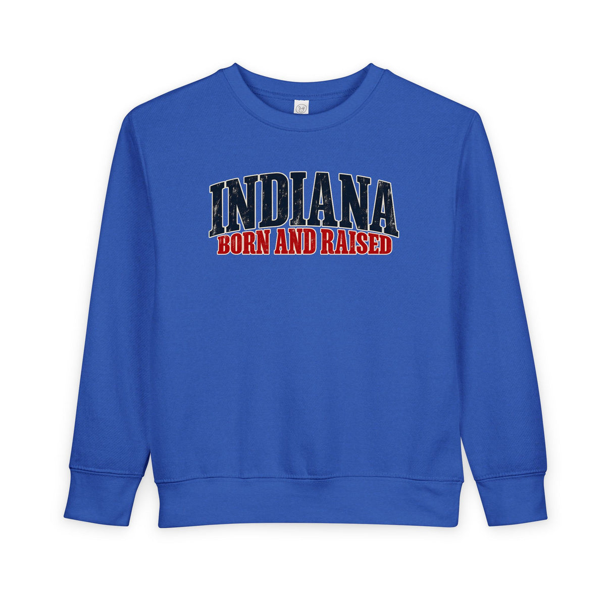 Indiana Born and Raised Midwest Americana Unisex Toddler Sweatshirt