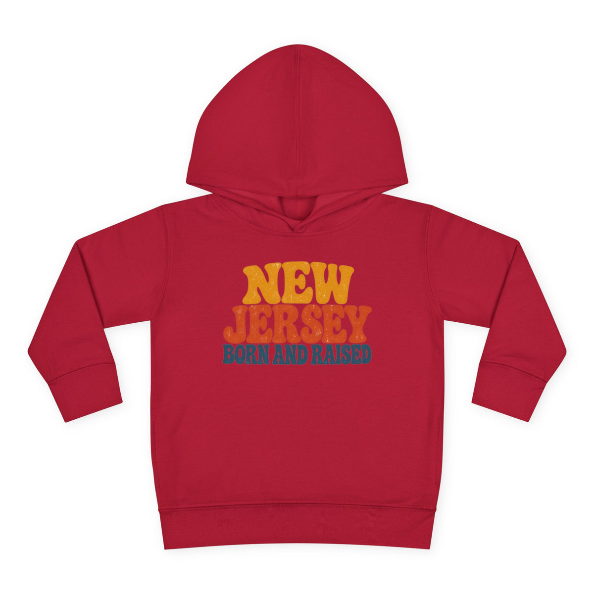 New Jersey Born and Raised Retro 1970s Unisex Toddler Pullover Fleece Hoodie