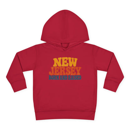 New Jersey Born and Raised Retro 1970s Unisex Toddler Pullover Fleece Hoodie