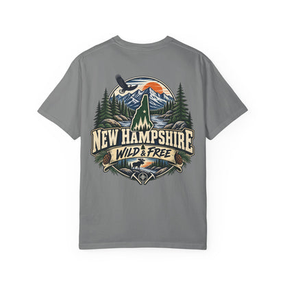 New Hampshire Wild & Free Unisex Comfort Color 1717 Streetwear Graphic Tee