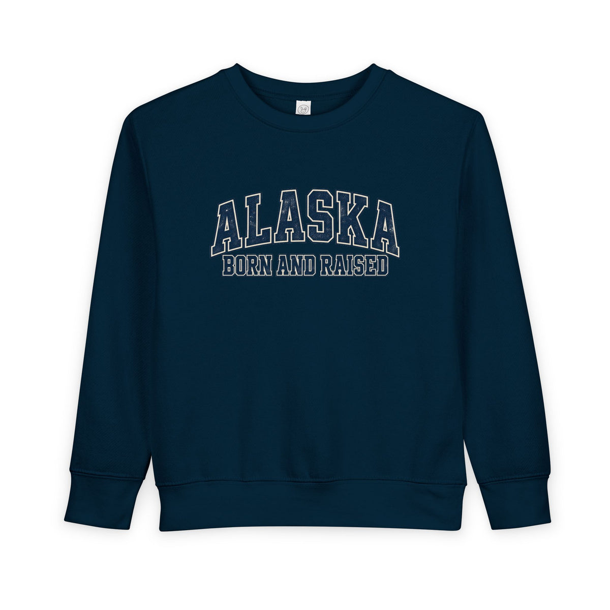 Alaska Born and Raised Classic Collegiate Unisex Toddler Sweatshirt