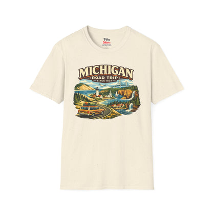Michigan Road Trip Unisex Softstyle T Shirt State Pride Graphic Tee Collections FS03