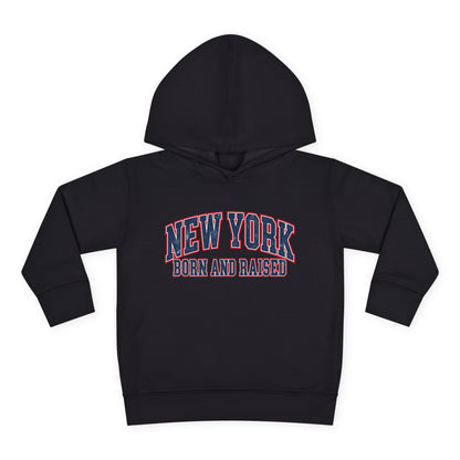 New York Born and Raised Vintage Athletic Heritage Unisex Toddler Pullover Fleece Hoodie Graphic
