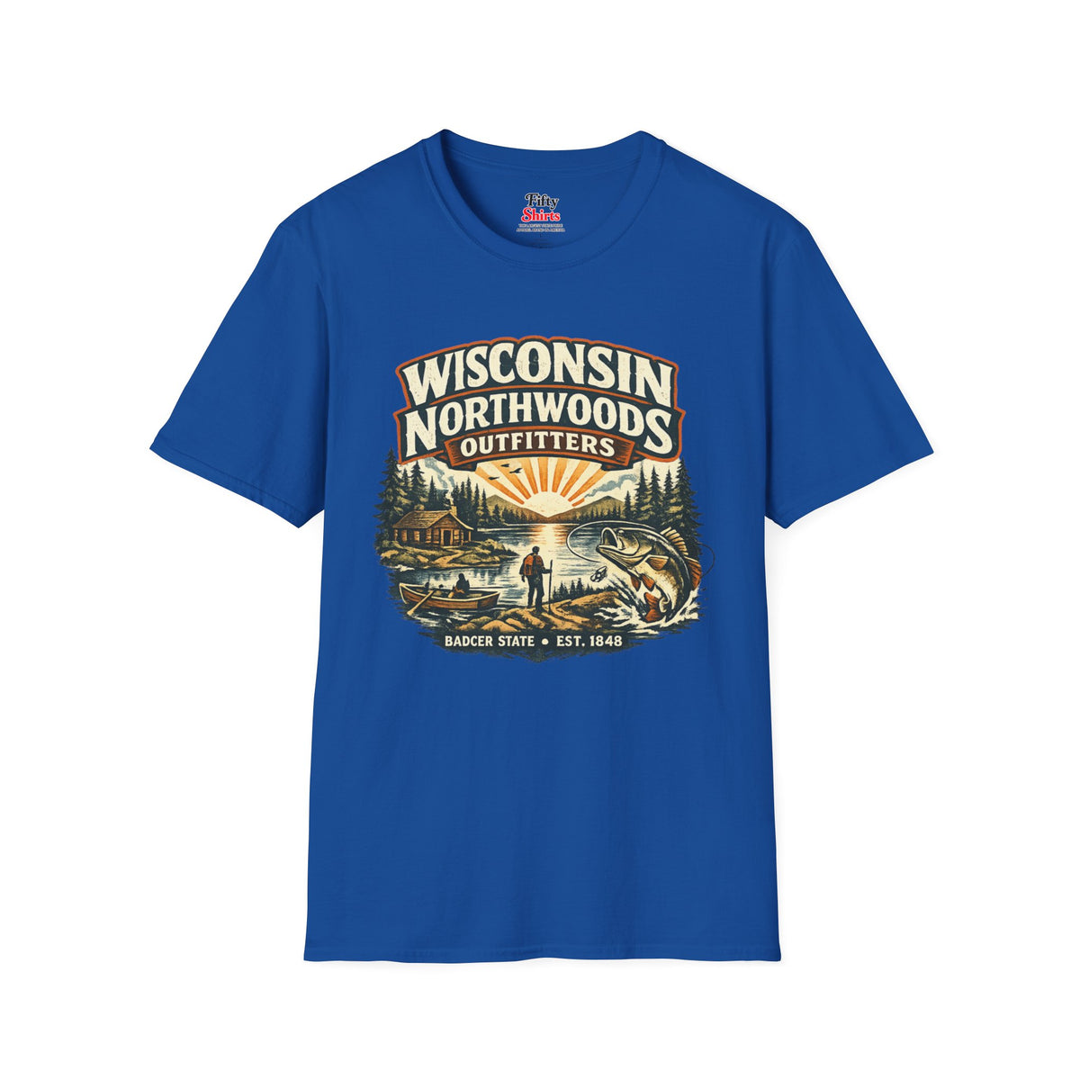 Wisconsin Northwoods Outfitters Unisex Softstyle T Shirt State Pride Graphic Tee Collections FS03