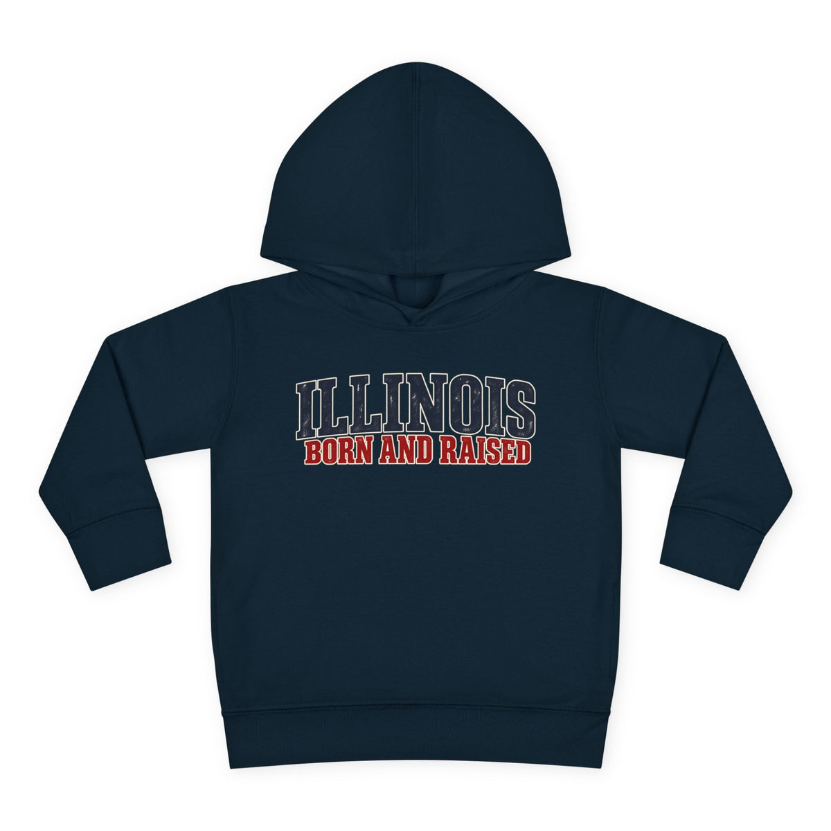 Illinois Born and Raised Midwest Americana Unisex Toddler Pullover Fleece Hoodie