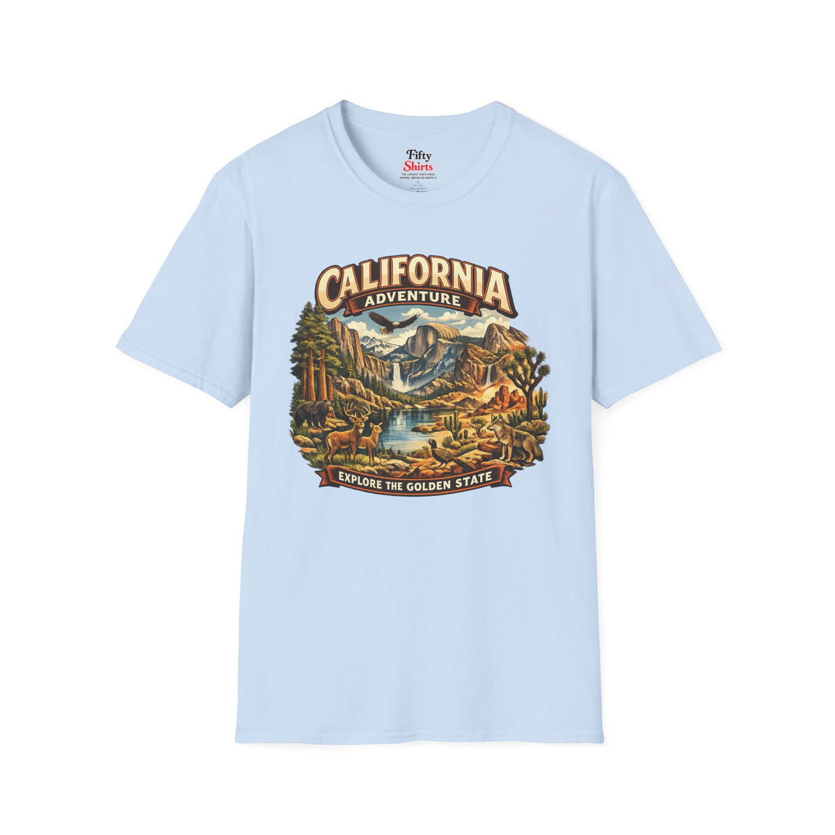 California adventure in Yosemite Unisex Softstyle T Shirt State Pride Graphic Tee Collections FS03
