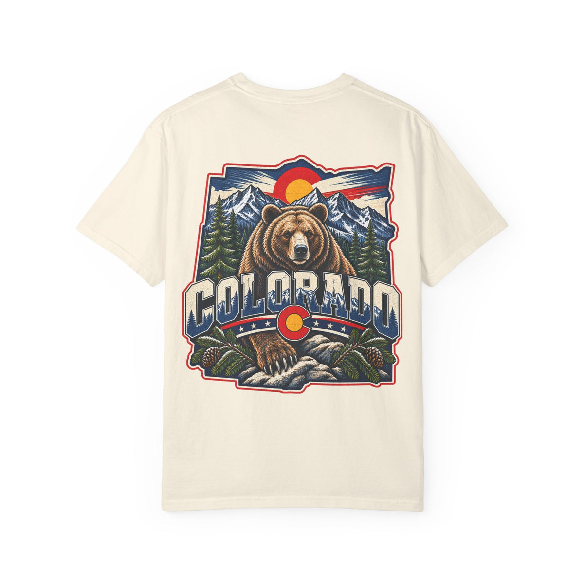 Colorado Bear Emblem  Unisex Comfort Color 1717 Streetwear Graphic Tee