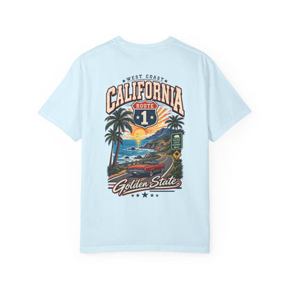 California West Coast Highway  Unisex Comfort Color 1717 Streetwear Graphic Tee