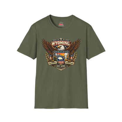 Wyoming Americana Eagle Unisex Softstyle T Shirt State Pride Graphic Tee Collections FS03