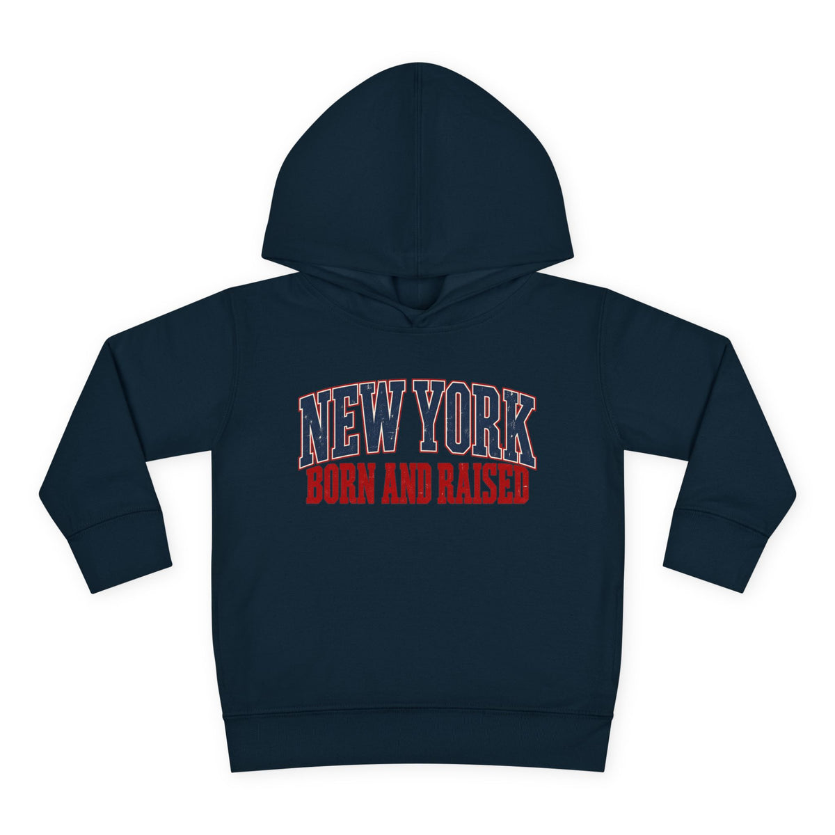 New York Born and Raised Old-School Americana Unisex Toddler Pullover Fleece Hoodie Graphic