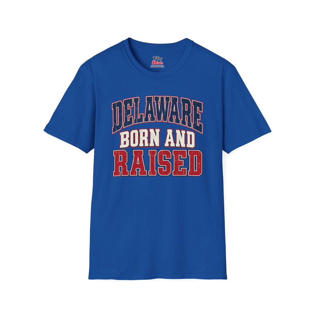 Delaware Born and Raised Unisex Softstyle T Shirt State Name Graphic Tee
