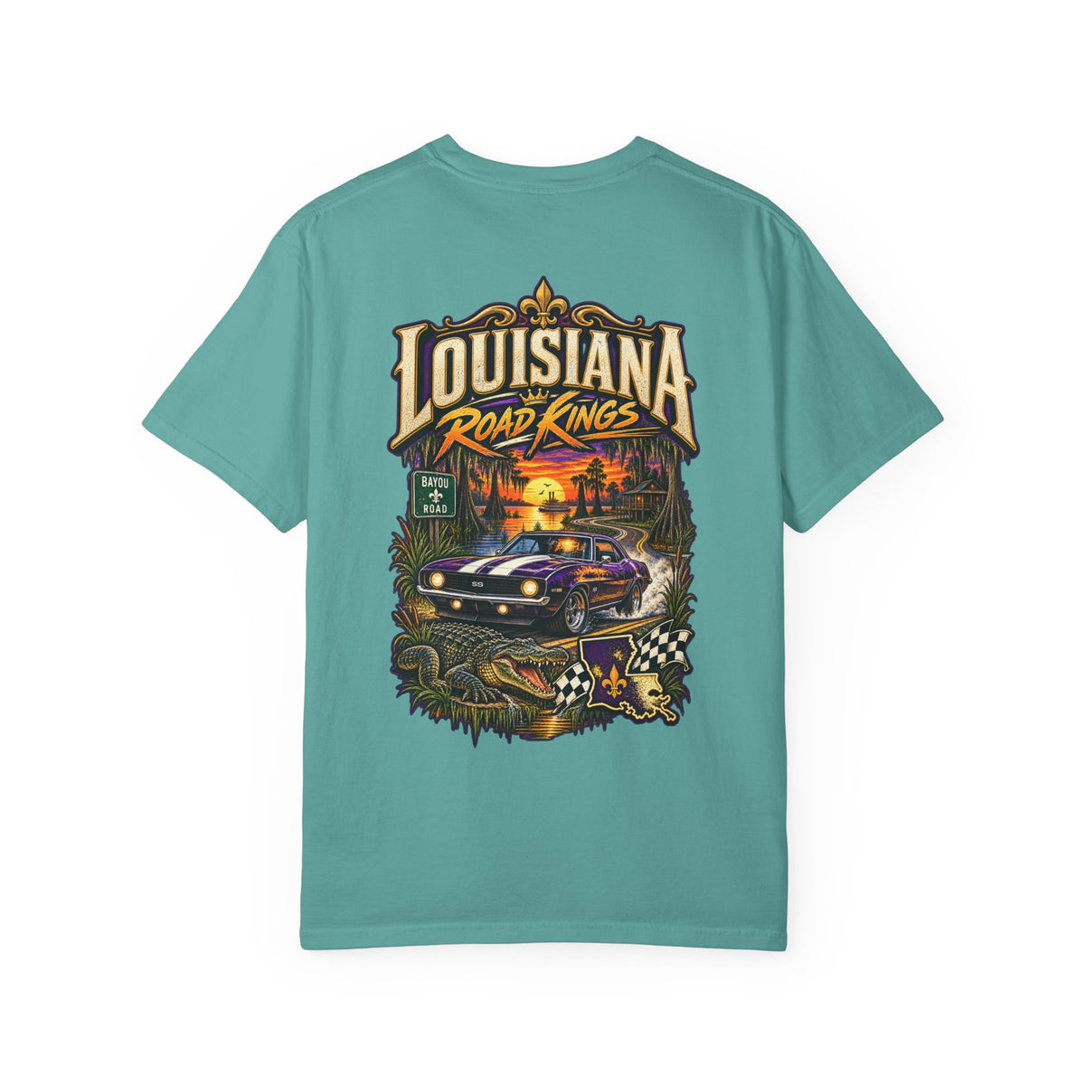 Louisiana Bayou Road Kings Unisex Comfort Color 1717 Streetwear Graphic Tee