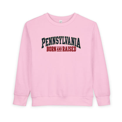 Pennsylvania Born and Raised Classic Souvenir Unisex Toddler Sweatshirt