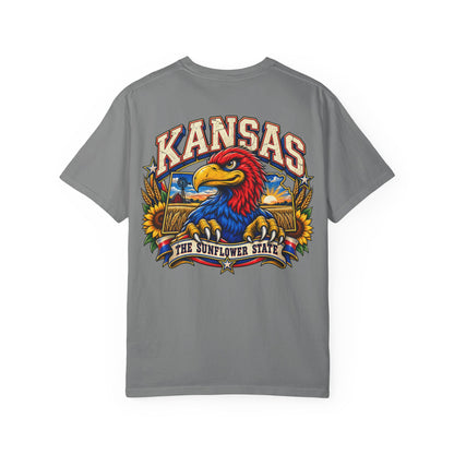 Kansas Jayhawk Emblem Unisex Comfort Color 1717 Streetwear Graphic Tee