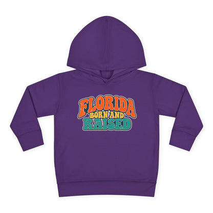 Florida Born and Raised Retro Sunshine State Unisex Toddler Pullover Fleece Hoodie