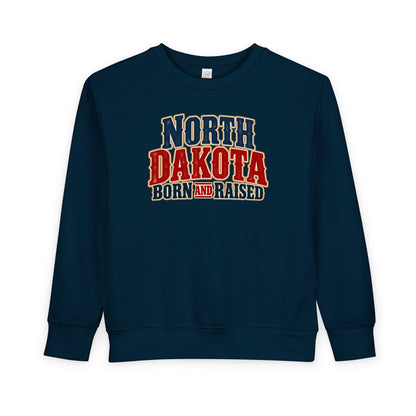North Dakota Born and Raised Great Plains Americana Unisex Toddler Sweatshirt