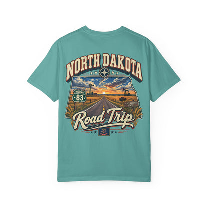 North Dakota Road Trip Unisex Comfort Color 1717 Streetwear Graphic Tee