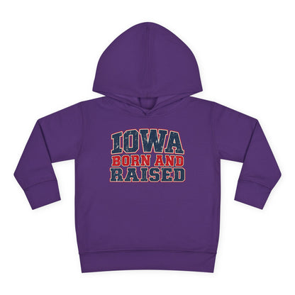 Iowa Born and Raised intage Farmhouse Americana Unisex Toddler Pullover Fleece Hoodie
